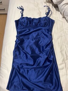 Emerald Sundae Royal Blue Mini Dress with Sparkle